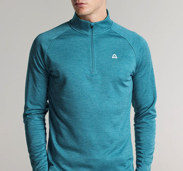 Burnaby Thermal 1/4 Zip Top - Tee Time Teal Marl