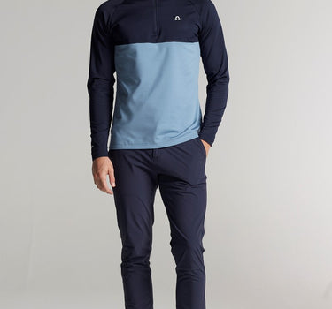 Weyburn Panelled 1/4 Zip Top - Ace Navy / Shadow Blue
