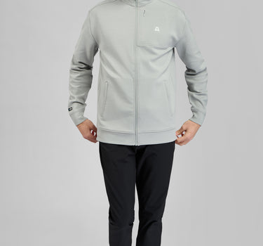 Golf Funnel Neck Zip Up Top - Ice Grey